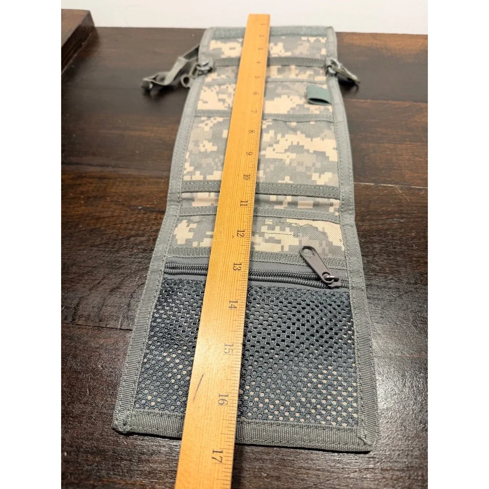 Tactical ACU Digital Camo Neck Wallet‎ ID Holder Travel Organizer USA Flag Patch